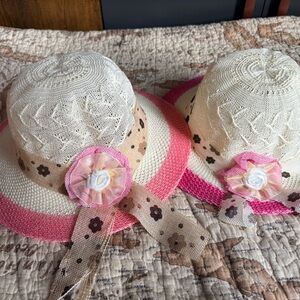 Charming Pink and Cream Sun Hats